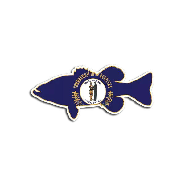 Kentucky State Flag Bass Sticker Decal