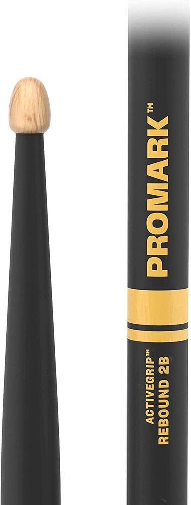3 PACK Promark Rebound 2B ActiveGrip Acorn Tip Drumsticks