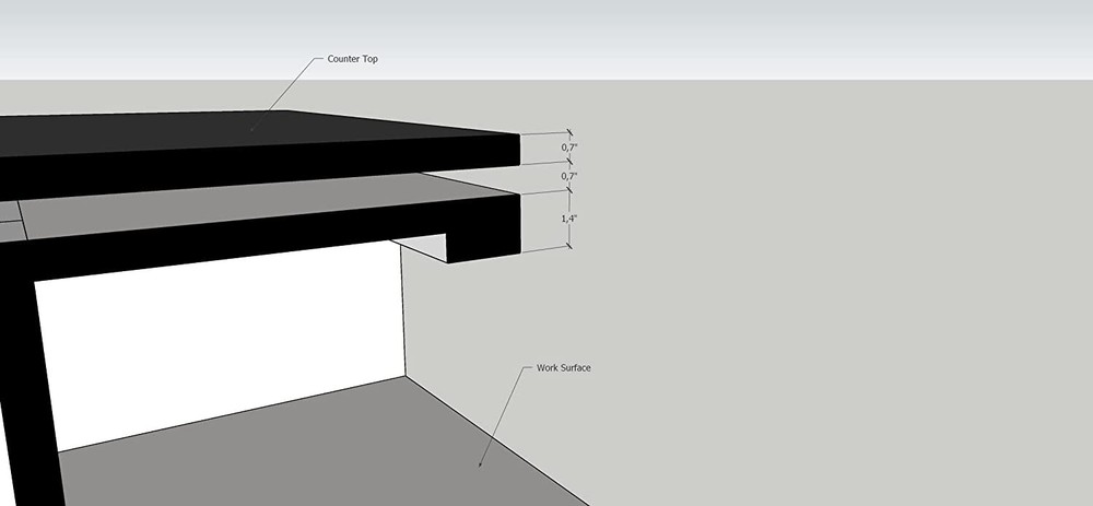Reception Front Desk Counter Top, Laminate Desktop, Standing Table for Salon