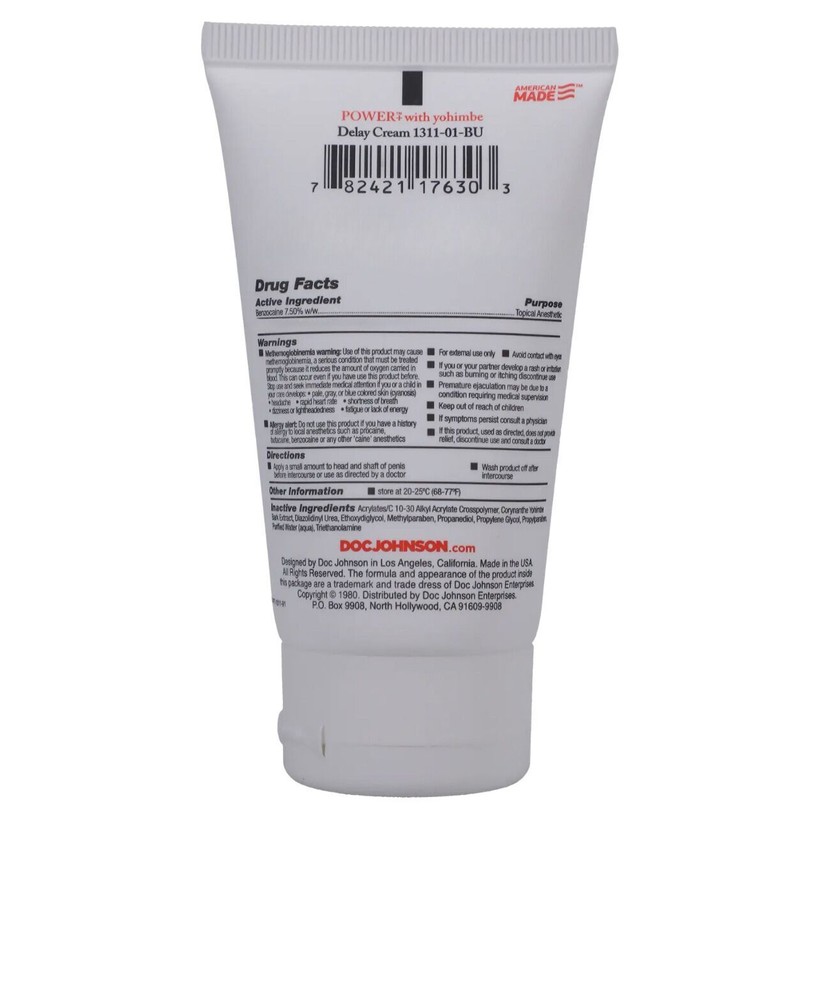 Doc Johnson Endurance Delay Spray OR Delay Cream Bottle🍯