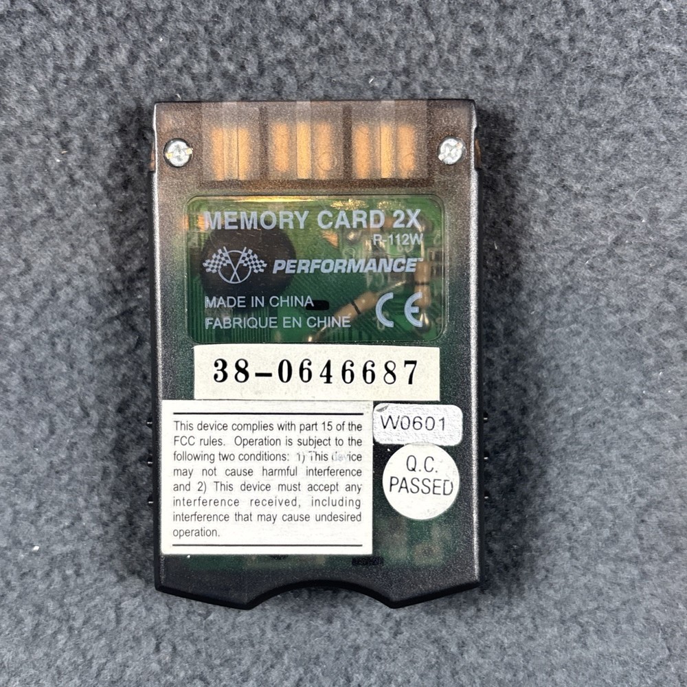 PlayStation 1 - Performance 2X Memory Card, DMG Sticker – Translucent Black