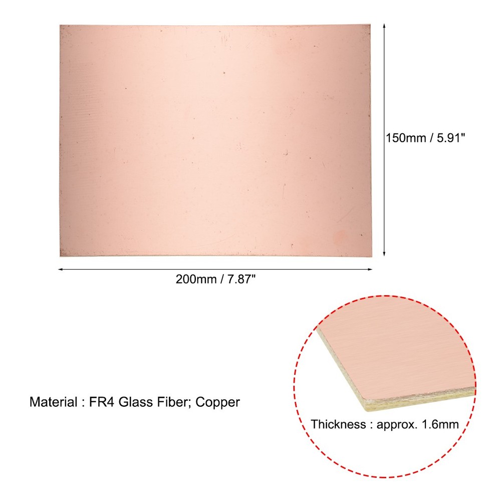 200x150mm Single Side Copper Laminated Coated PCB Circuit FR4 Board 1.6mm PCB