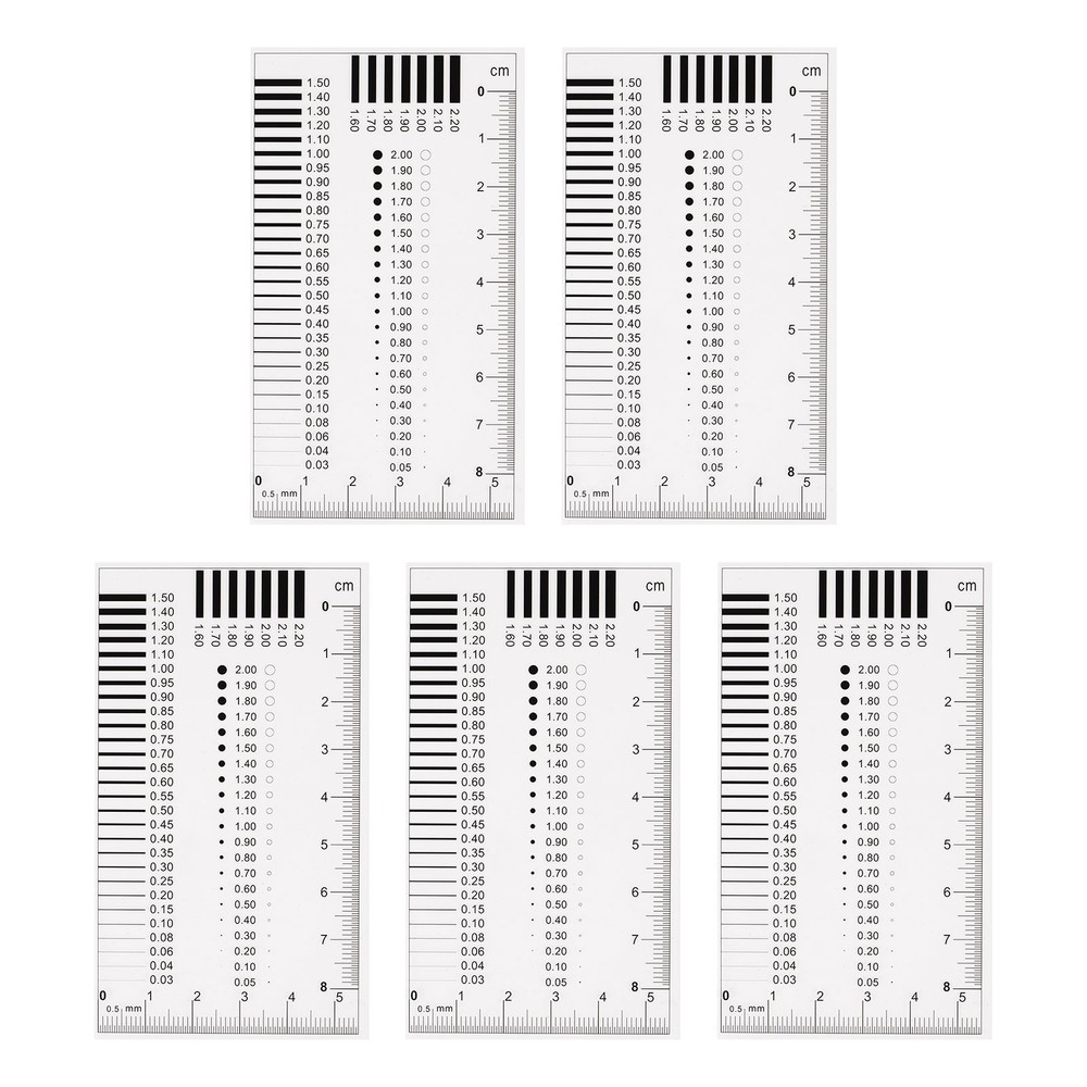 5pcs Transparency SEC Size Estimation Chart 8x5.5cm 0.2mm Diameter Line