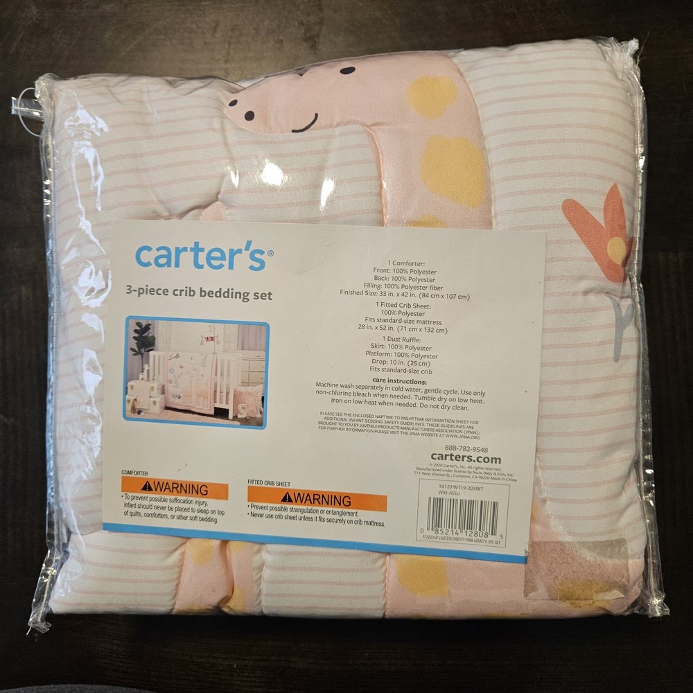 Carter's Pretty Giraffes 3 Piece Crib Bedding Set