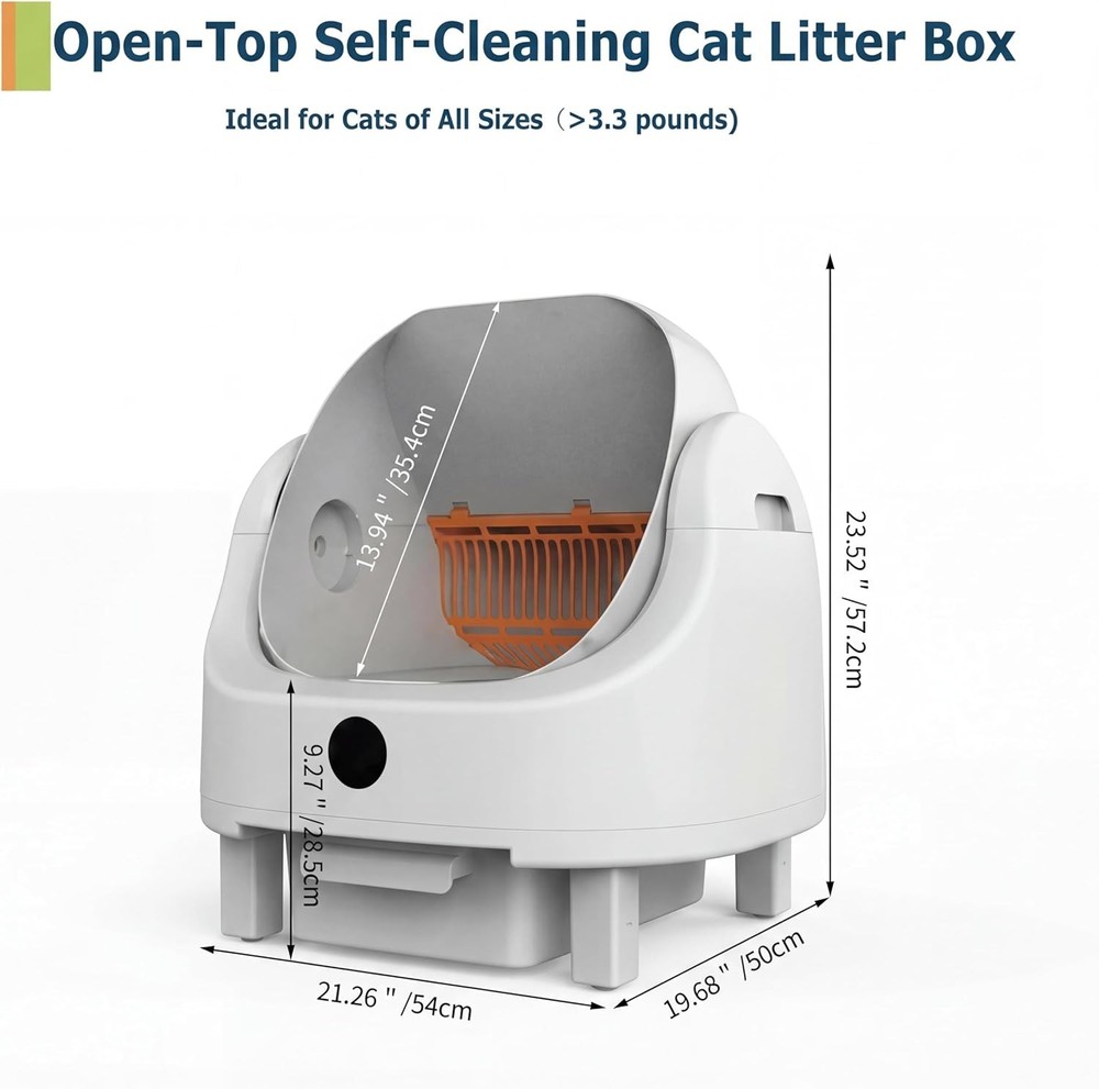 🔥Self Cleaning Cat Litter Box Automatic Multi-Cat 96L Large with APP Control