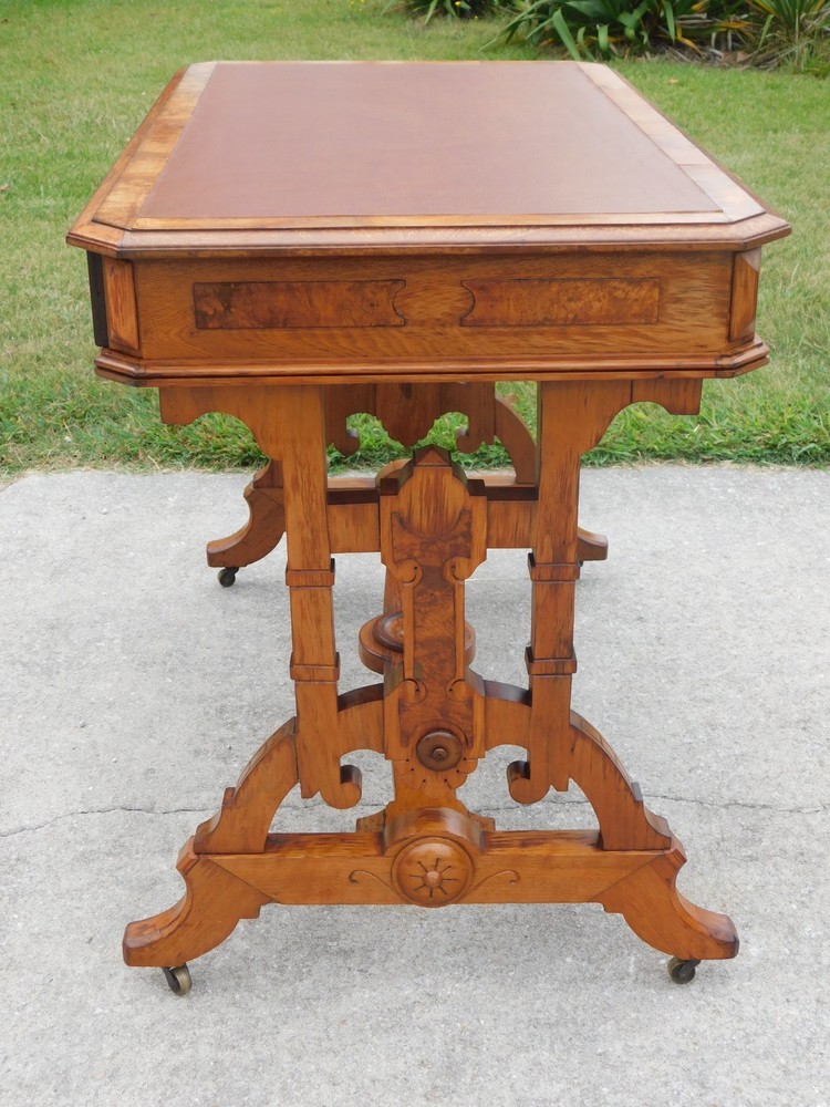 Walnut Victorian Library Table /Desk
