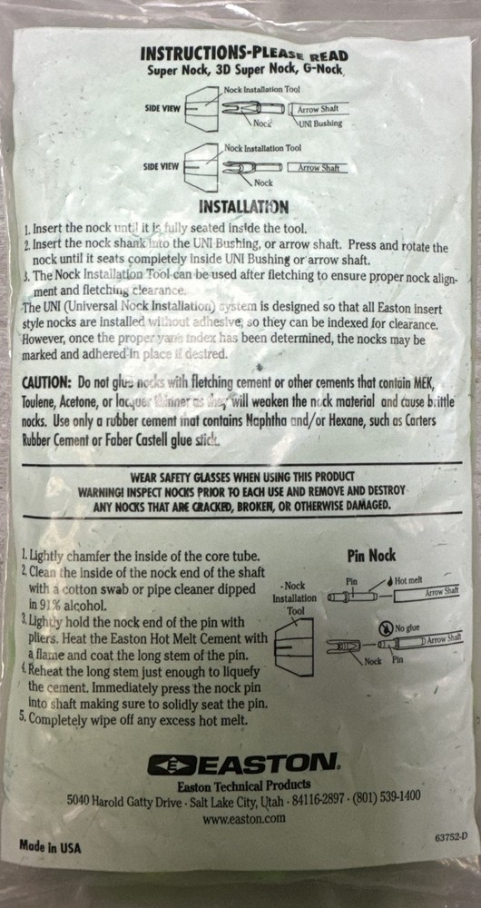 Easton Authentic Components H Nock Orange 100ct