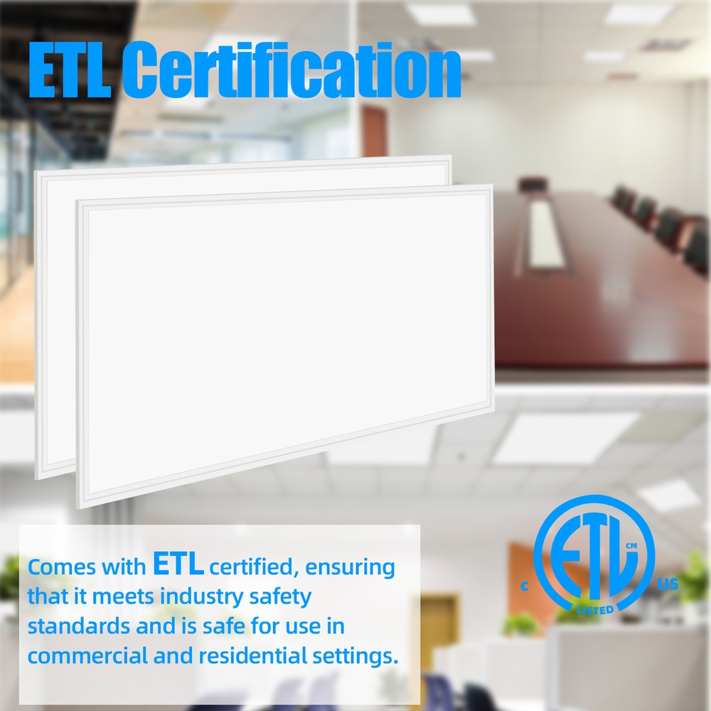 4x2FT LED Flat Panel Troffer Light 75W 7800LM Drop Ceiling Light 5000k,ETL,4Pack