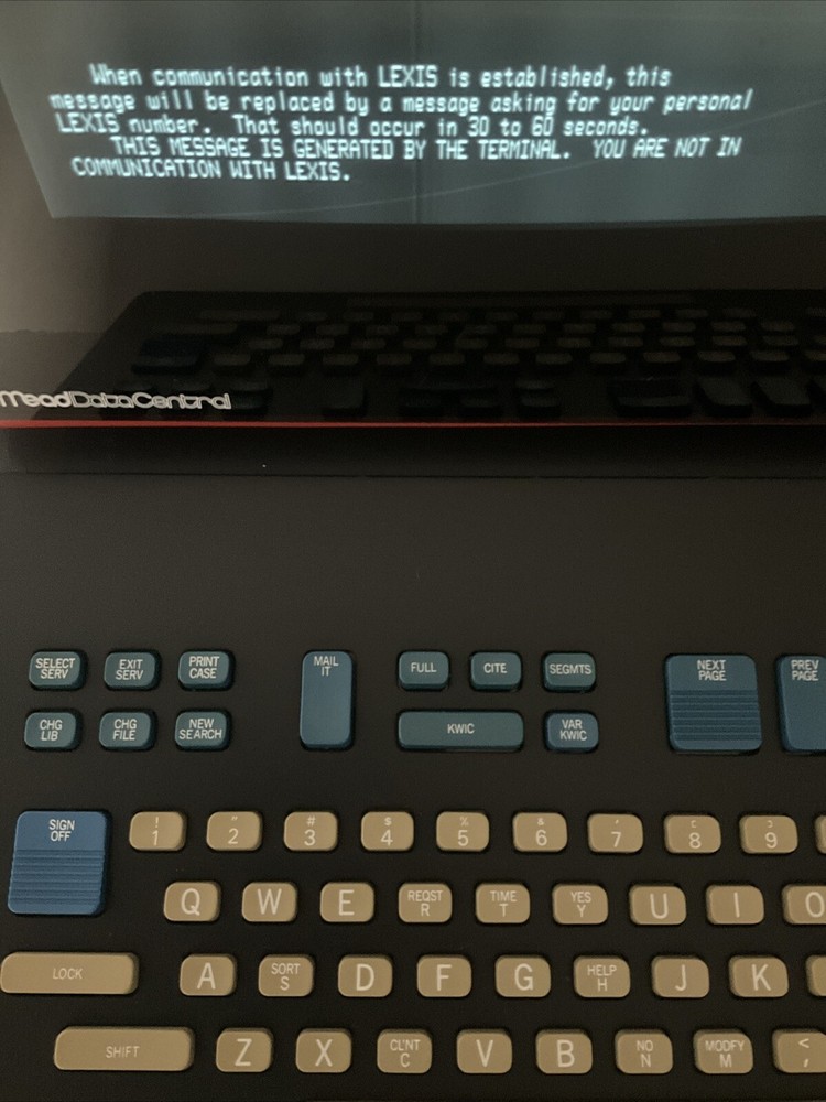 Vintage Mead Data Central Lexis Nexis Computer - Working