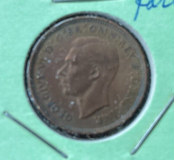 1937 British Farthing Excellent Condition From Collection