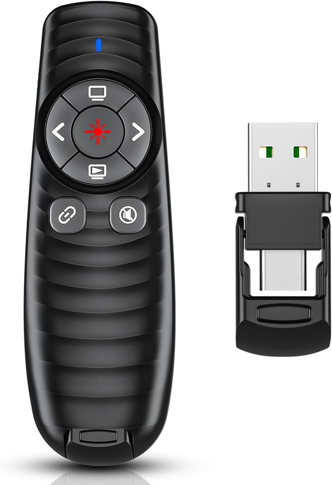 2-in-1 USB TYPE-C Presentation Clicker wireless Presenter Remote Clicker, Pow...