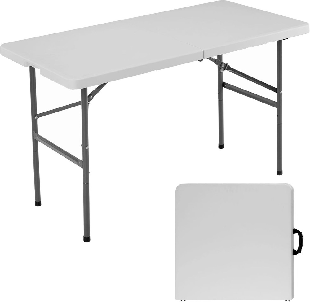 Portable 4ft Folding Table with Handle - Ideal for Camping, Picnics & Parties
