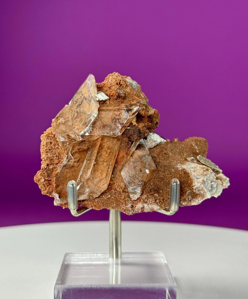 Selenite on Matrix (Bermejillo, Durango, Mexico) (Includes Silver Stand)