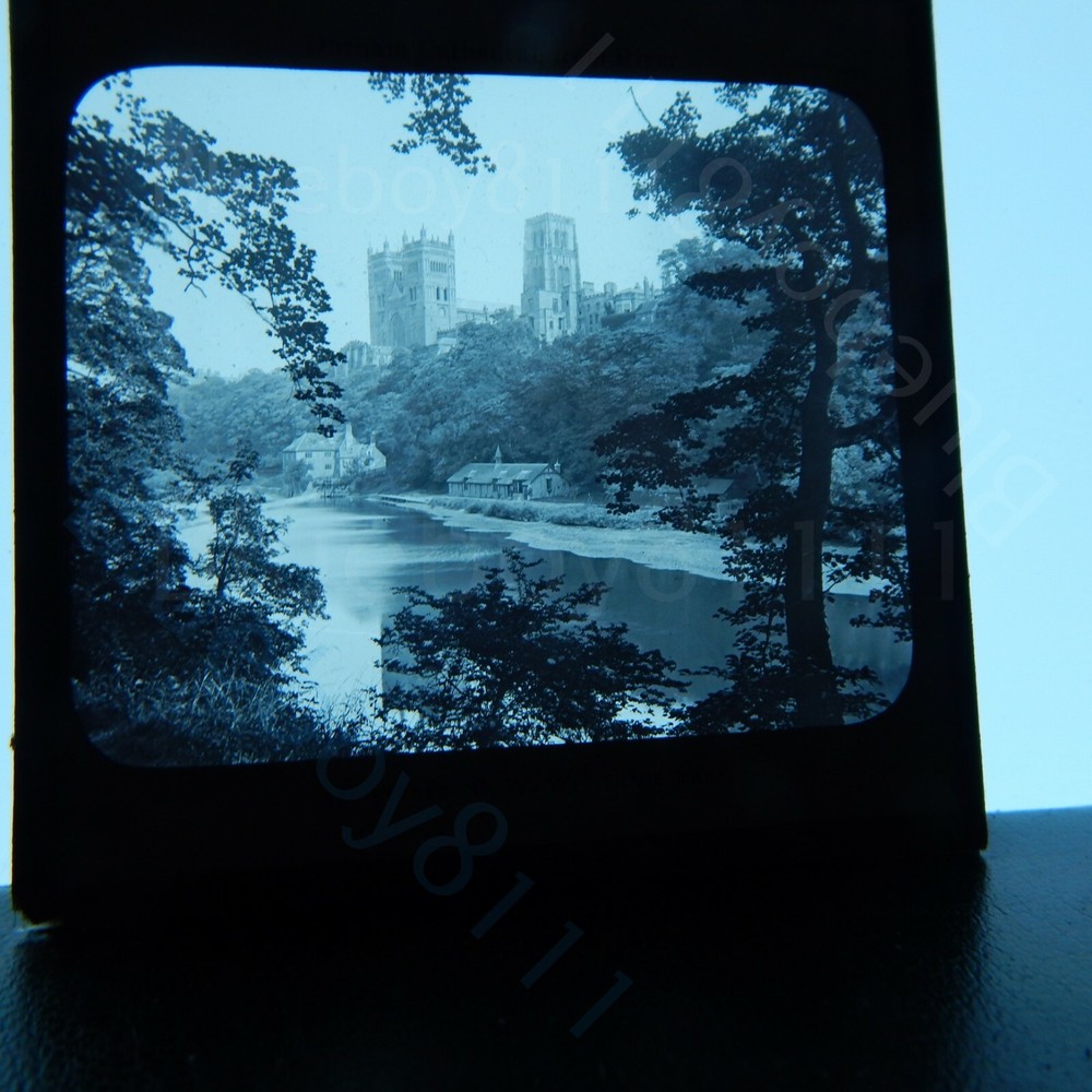 Durham cathedral from the river GWW magic lantern