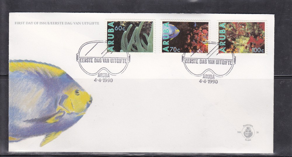 Aruba Issue FDC 1990 (26) Ocean Life