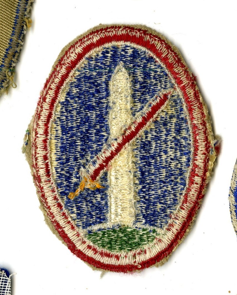 District of Washington White Back Patch WWII Vintage