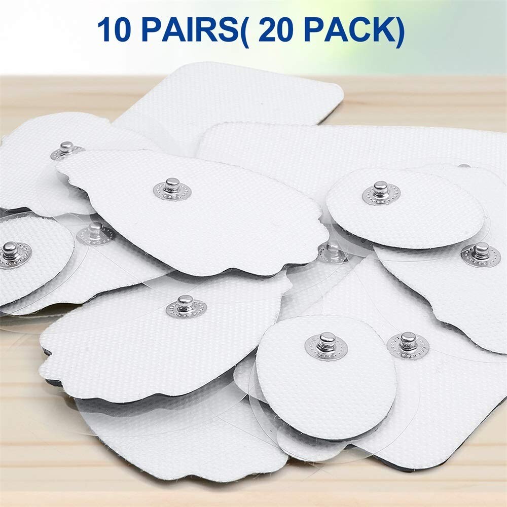 20PCS Snap On Replacement Pads For Pulse Massager & Electrode Tens Unit US