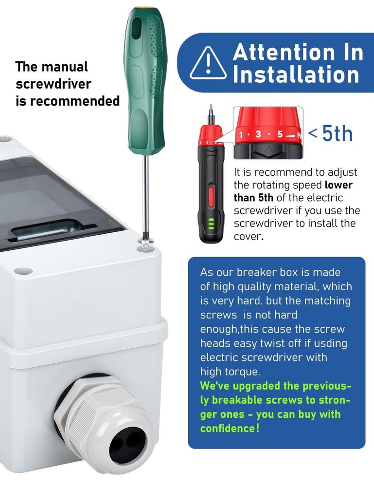 Solar Panel Disconnect Switch DIN Box 20A Dual Pole Circuit Breaker