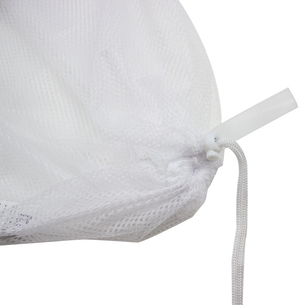 (8 pack) Polyester Mesh Laundry Bag with Drawstring Closure, White, 24" x 36"