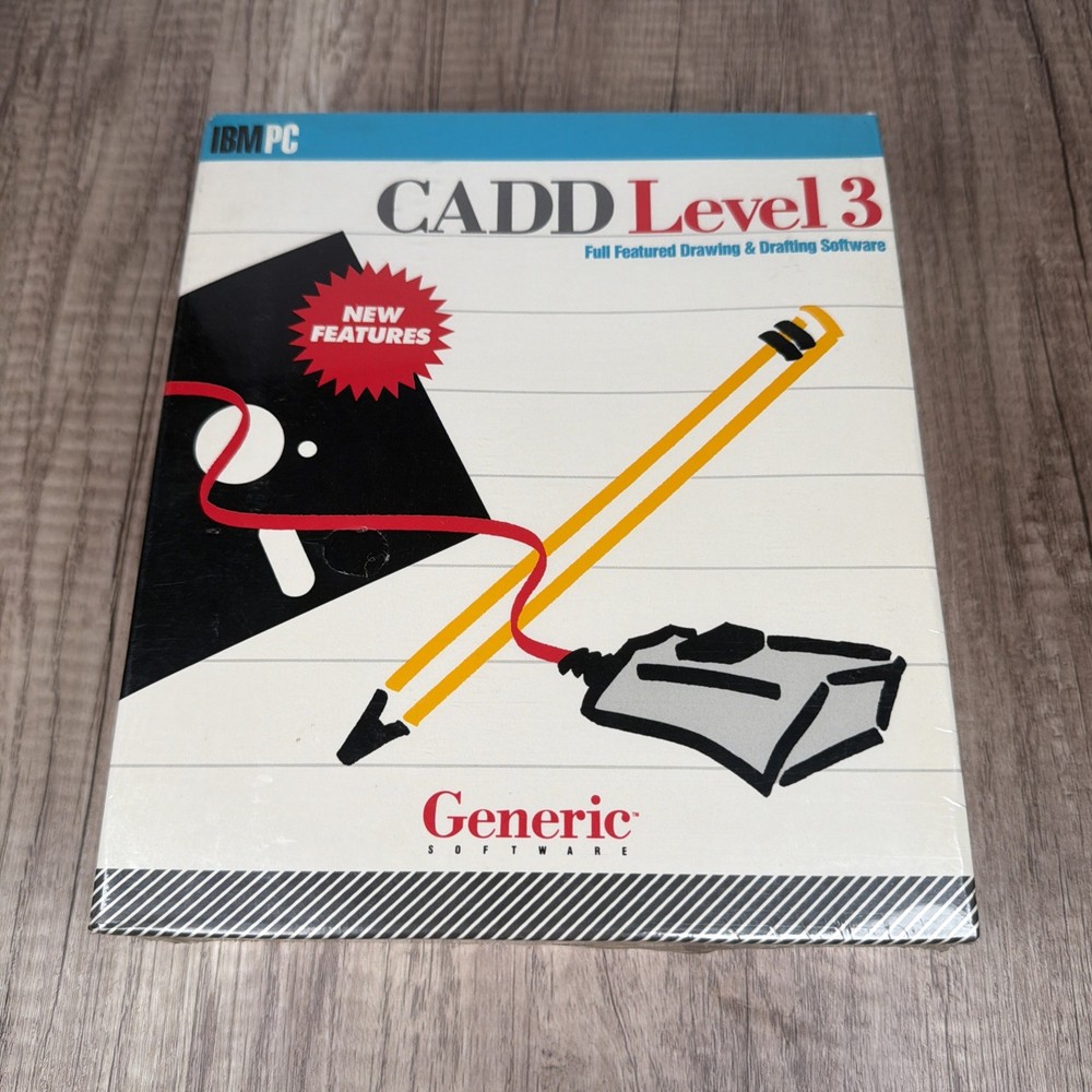 IBM PC Generic 3D Drafting CADD Level 3  VINTAGE Software SEALED