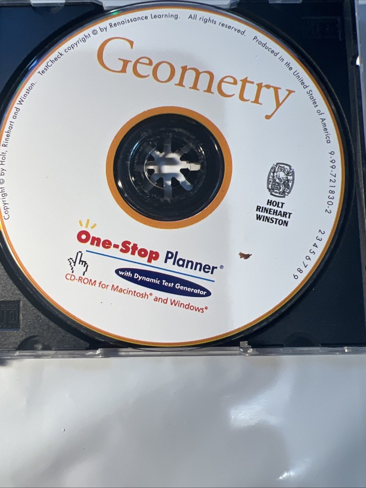 One-Stop Planner Geometry [CD-ROM] Mac & Win Compatible Dynamics Test Generator
