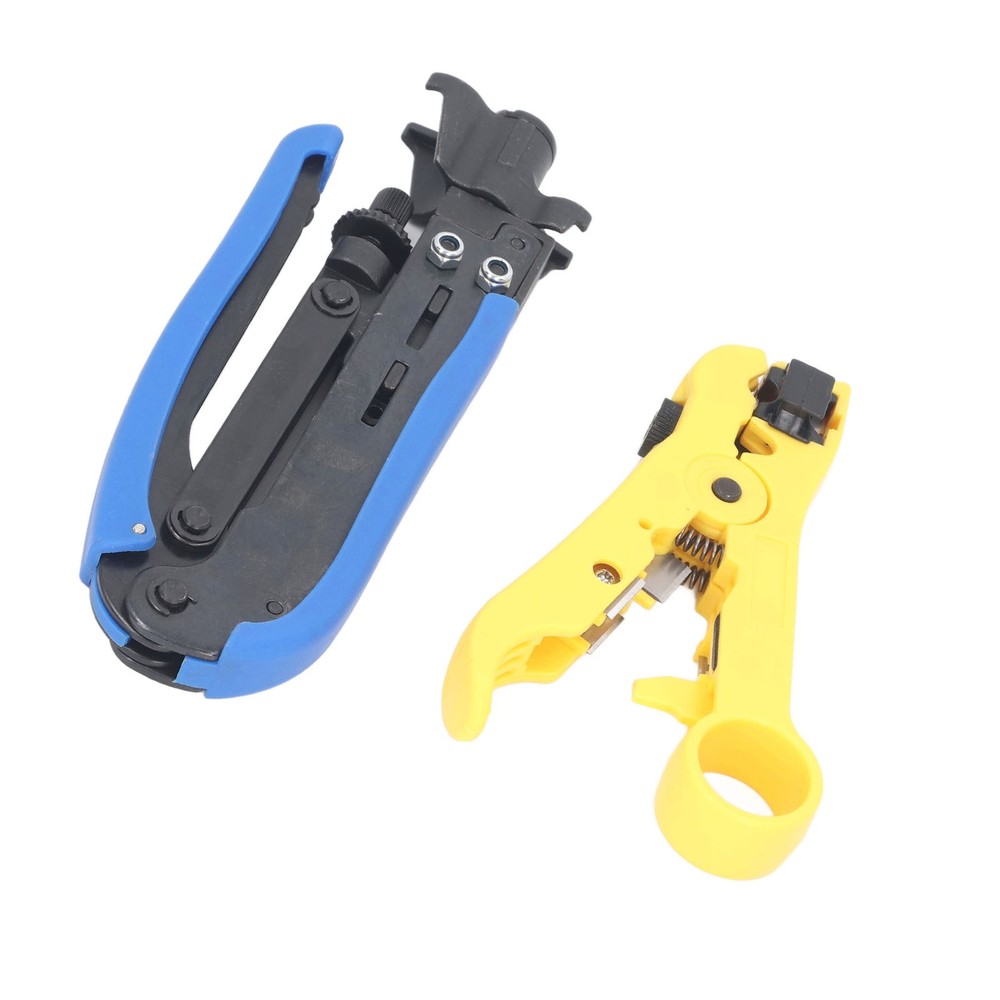 Coaxial Cable Crimping Pliers Combination Tool Adjustable Coax Stripper New
