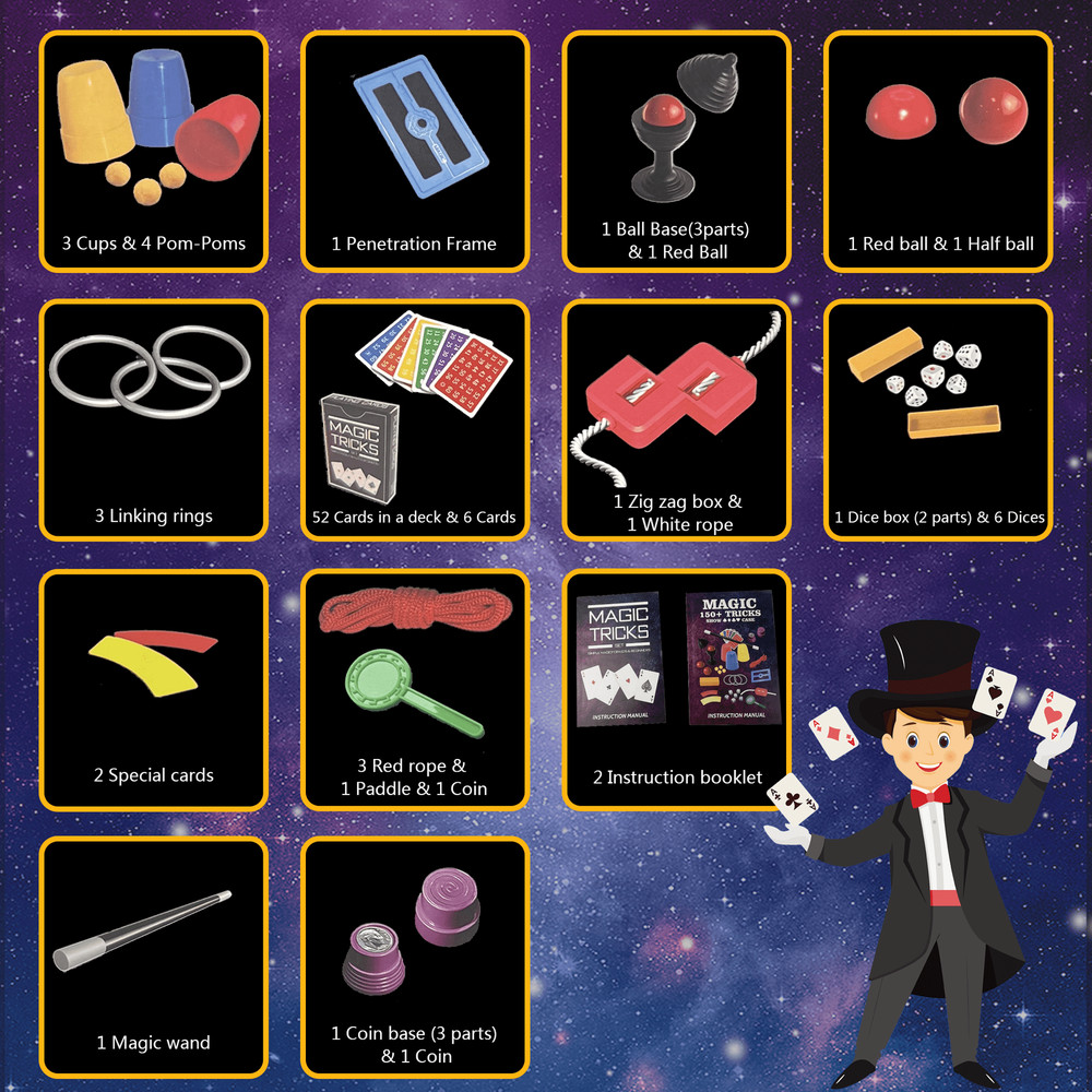 Magic Tricks for Kids Magic Kit with 200+ Tricks Beginner Set Ages 5+