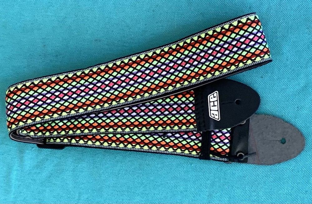 Vtg ACE Great Pattern Woven Guitar Strap New!!! Old Stock