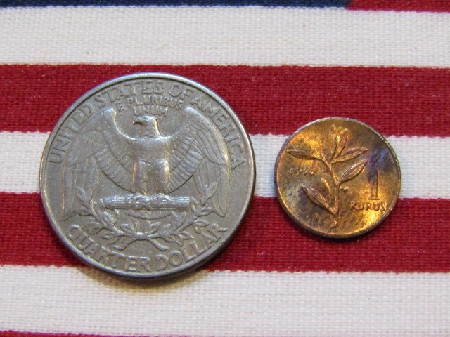 Turkey 1974 1 Kurus unc Coin