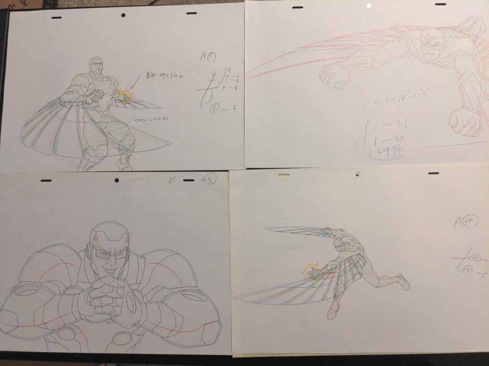 Marvel animation cels Production Art Marvel Comics AVENGERS ASSEMBLE FALCON  AA2