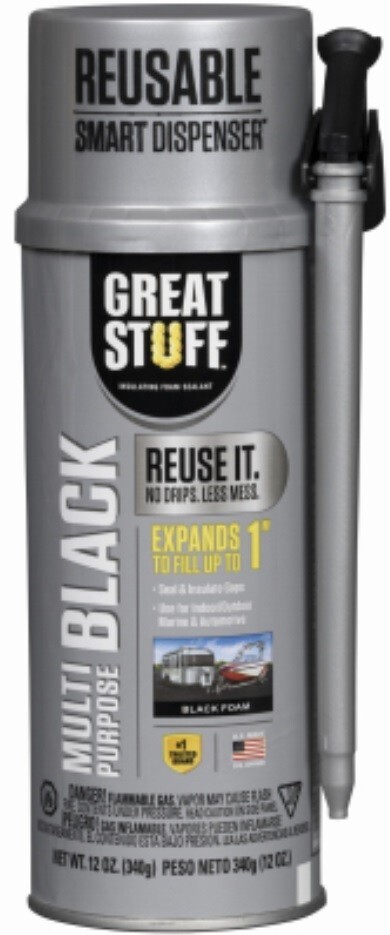Great Stuff 99112876 12 oz Reusable Black Expanding Foam - 3 Pack