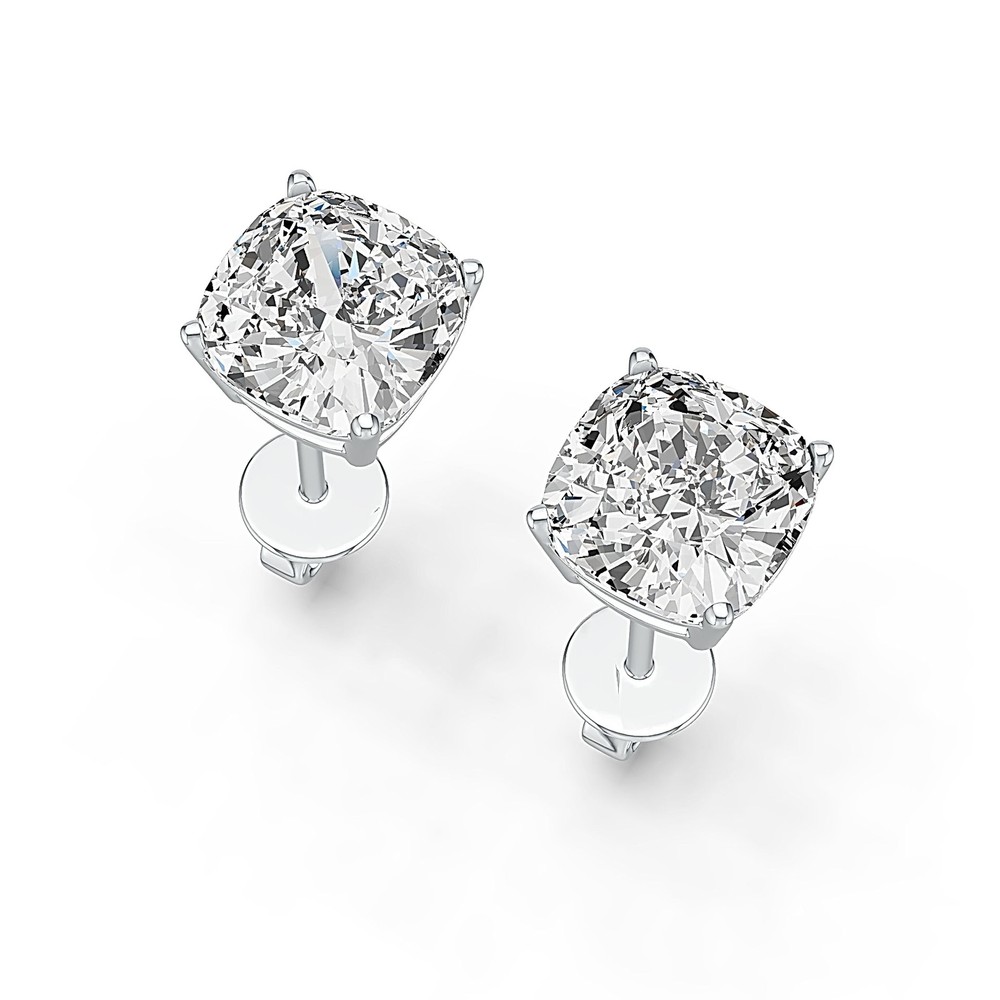 Sterling Silver Semi Mount Earrings Setting Cushion CU 8X8mm