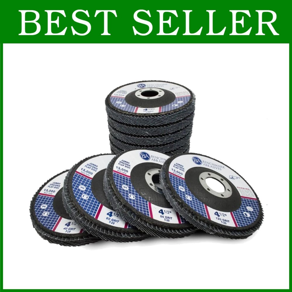 Industrial Grade Angle Grinder Flap Discs - 10 Pack
