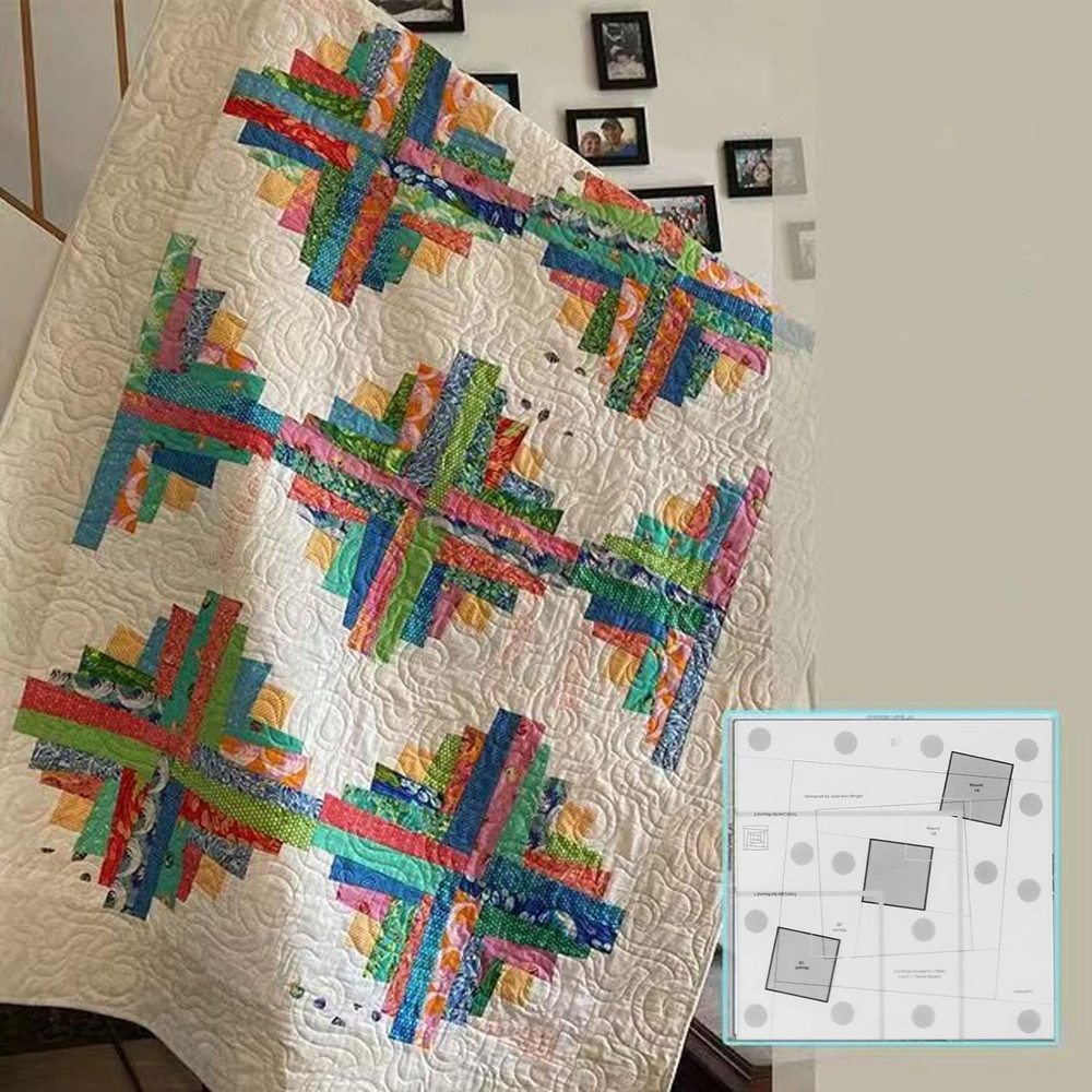 Creative Grids Log Cabin Trim Tool, 8In Non Slip Transparent Quilt Ruler Patchwo