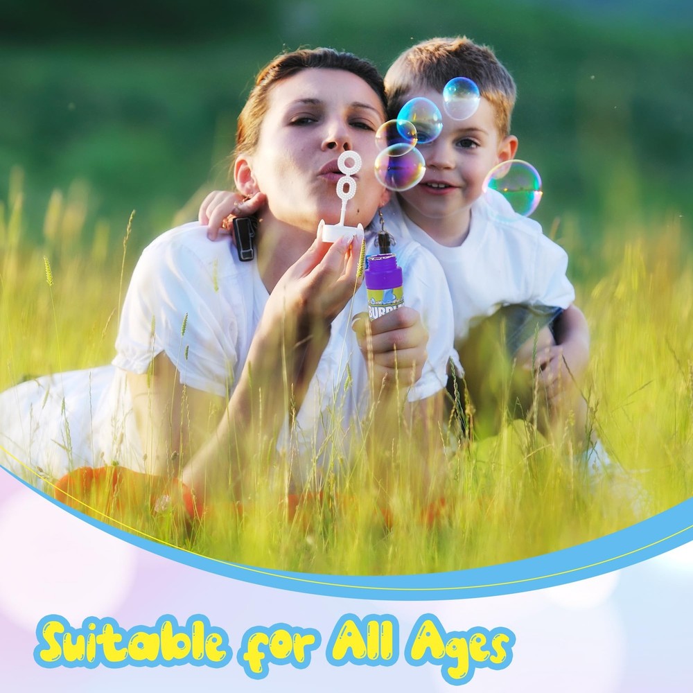 Outdoor Bubbles - 2 oz Bubble Blower Solution with 1 in x 3.5 x 1
