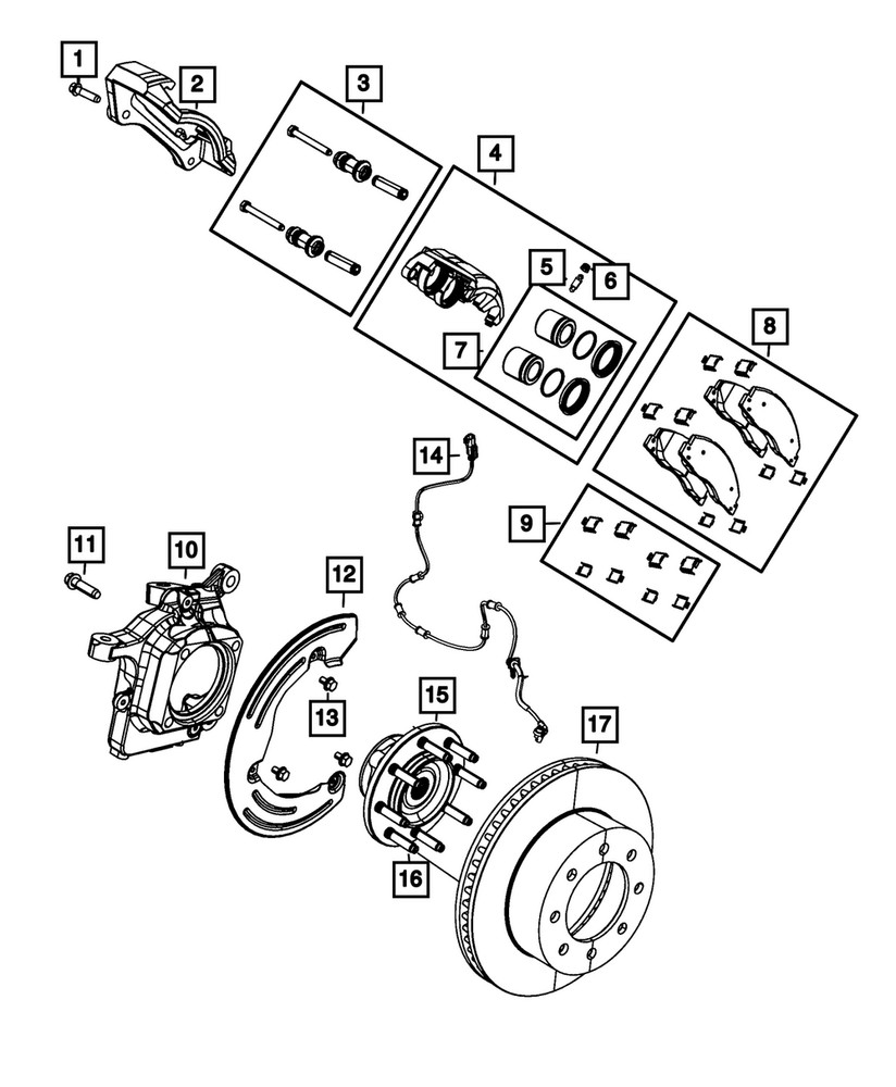 Genuine Mopar Disc Brake Piston And Seal Kit 68453079AA