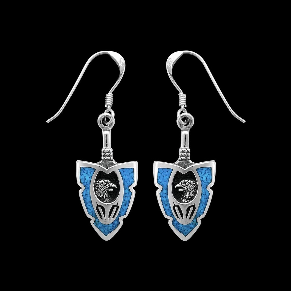 925 Sterling Silver Eagle Earrings, Arrowhead Earrings, Feather Earrings