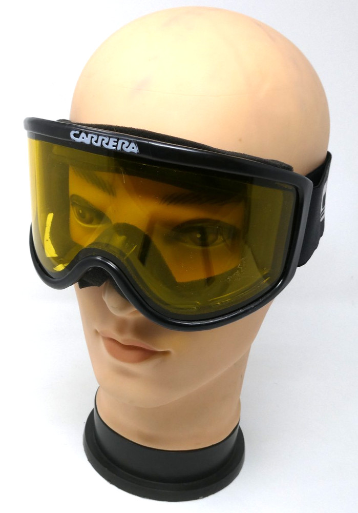 Carrera Ski Snowboard Goggles Black Frame Gold Replaceable Lens