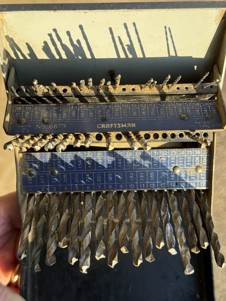 1930 - 1950 Sears Drill Bit Case, some drill bits included