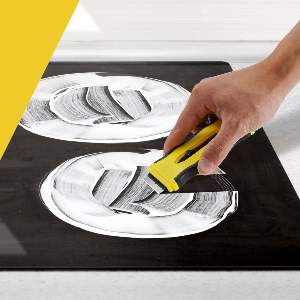 Glass Stove Top Scraper Tool Dual-End Ceramic Cooktop Scraper with 10