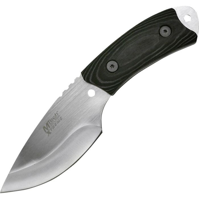 MTech Xtreme Fixed Knife 3.75" 440C Stainless Blade Black/Gray Micarta Handle