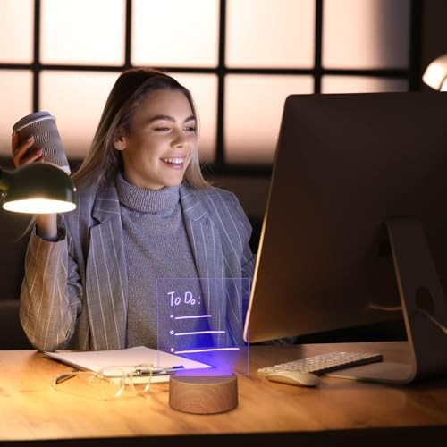 6 Pcs Clear Acrylic Blank Sheets 6 Pcs 3D Night LED Light Lamp Base Square
