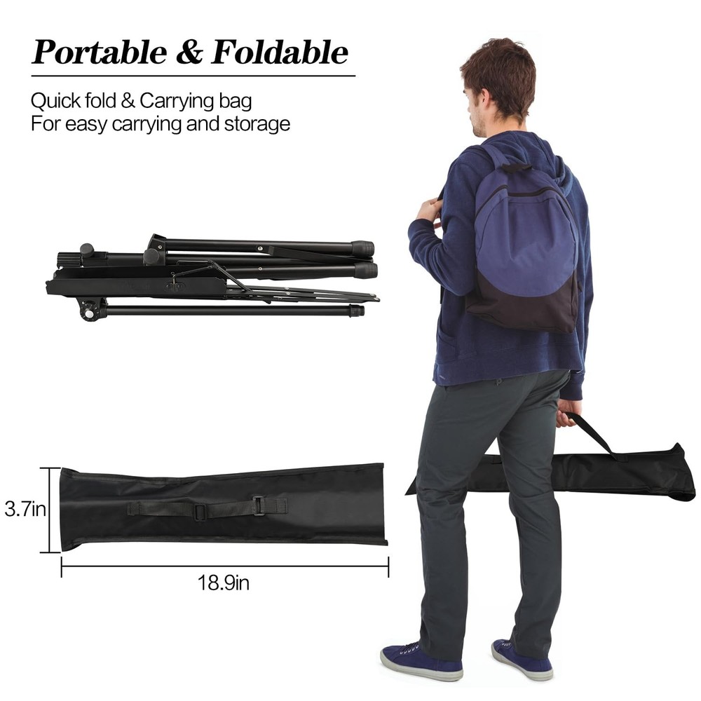 4 Pack Music Stand, 2 in 1 Dual-Use Folding Sheet 4 - Black