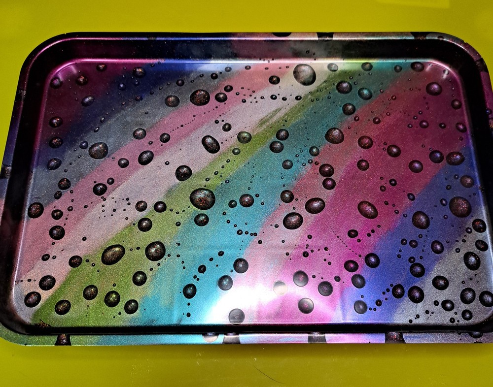 Small Tray – Resin Rainbow & Raindrops