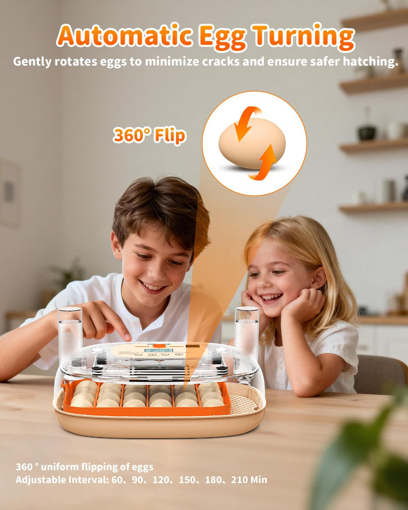 Egg Incubator for 24 Chicken Eggs with Automatic Turner, Digital Temperature Con