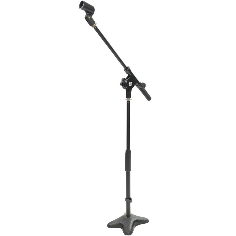Pyle PMKS7 New Microphone Stand Compact Base Black Finish Iron Die-Casting