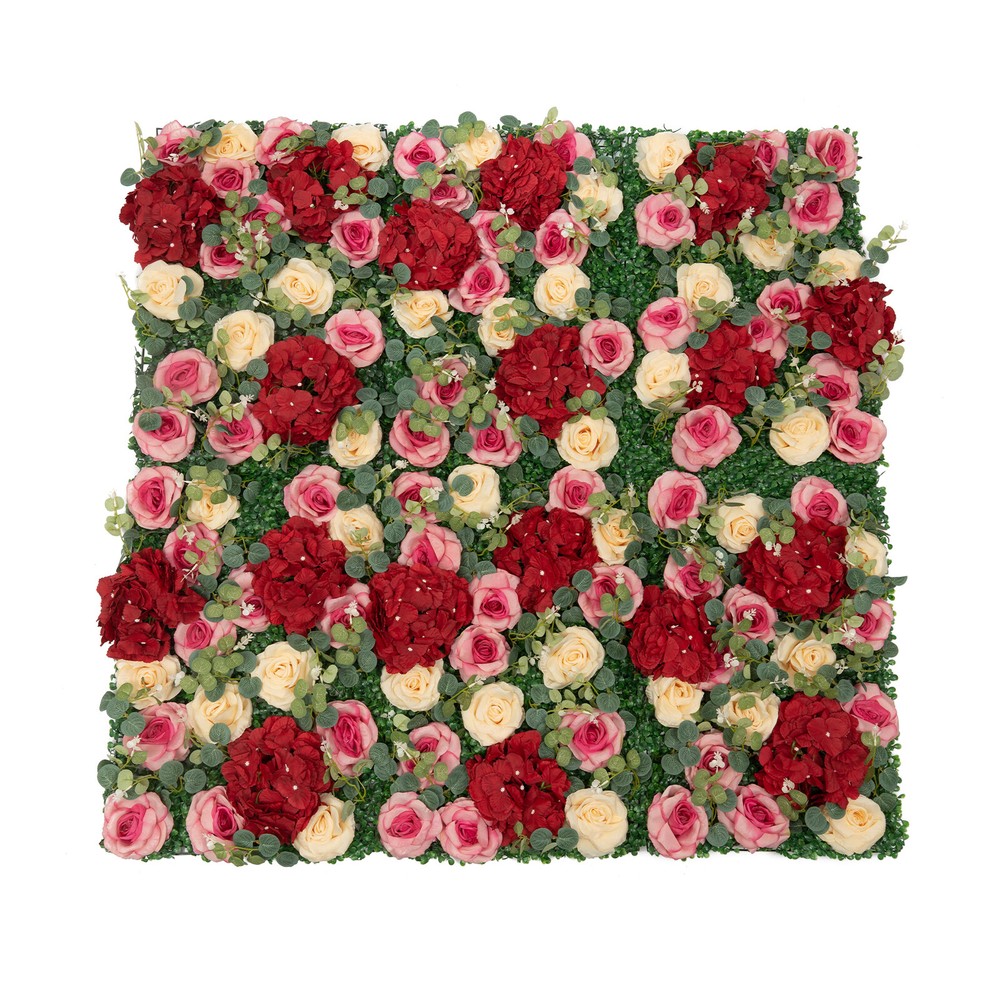 12* Rectangular Flower Walls Silk&Plastic Flower Wall Backdrop Artificial Decor