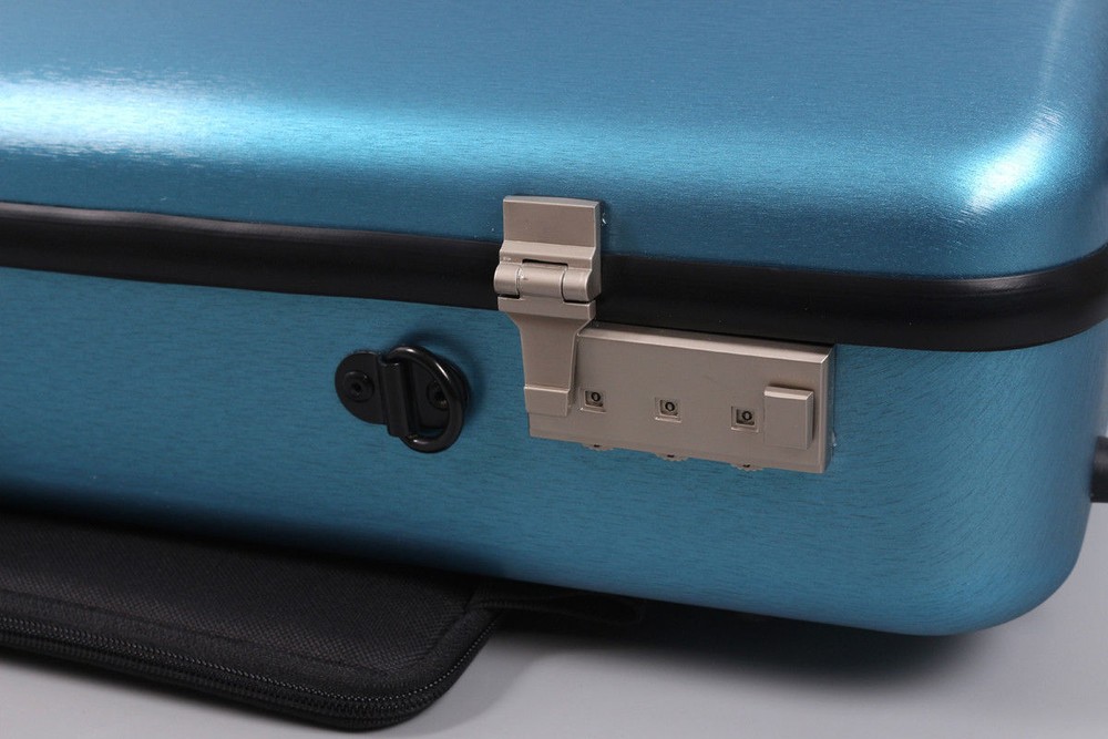 Violin case 4/4 Carbon Fiber Violin Box Strong Light Hard Case code lock blue