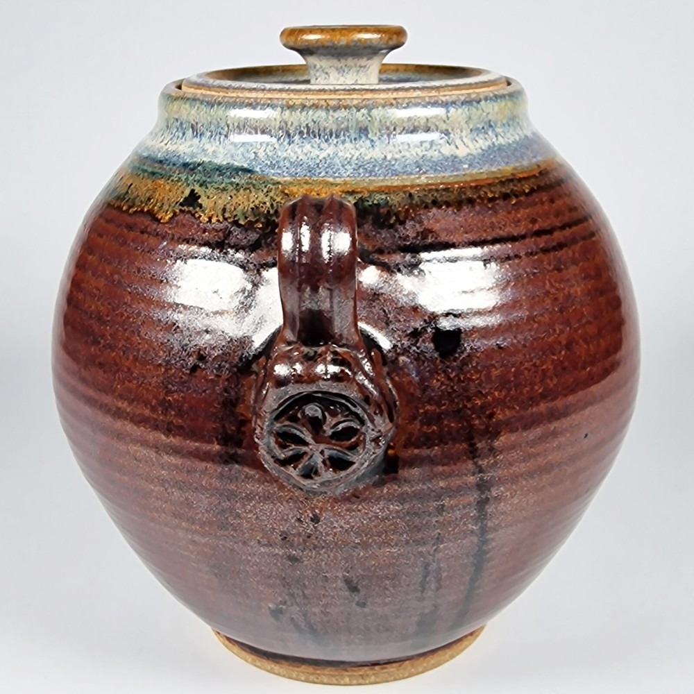 Large Ginger Jar Studio Pottery Vintage Kitchen Storage Container Signed Horton