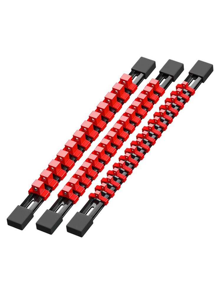 3Pcs Magnetic Socket Organizer Set Metric Socket Holder Tool Box Hold 43 Sockets